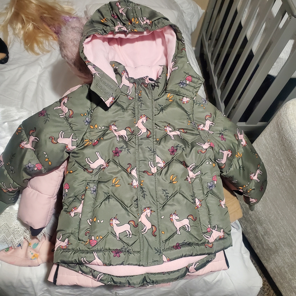 Okie Dokie Green and Pink Kids Jacket